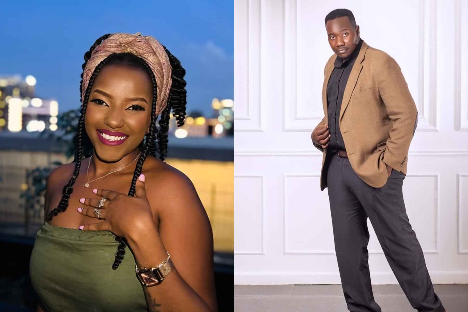 Collage photo of Ivy Namu and Willis Raburu.
